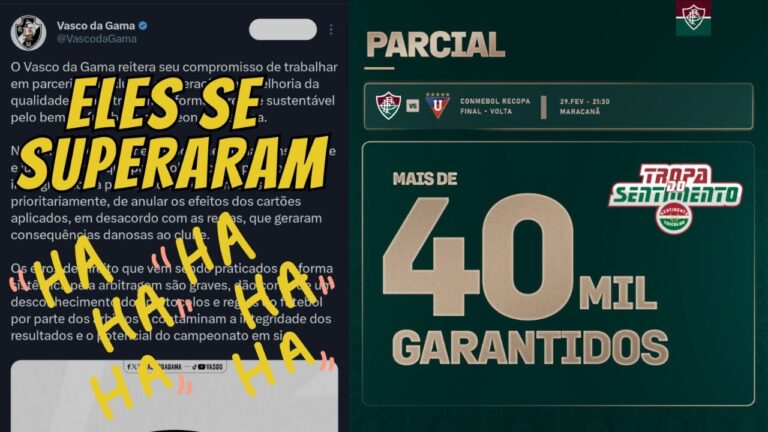 O VASCO SE SUPERA NA BIZARRICE | VAI LOTAR + 40 MIL INGRESSOS VENDIDOS PARA FLUMINENSE X LDU