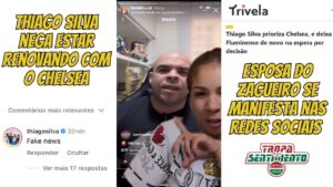 TRETA ? FICA NO CHELSEA ? VEM PARA O FLUMINENSE ? THIAGO SILVA E ESPOSA SE  MANIFESTAM NAS REDES