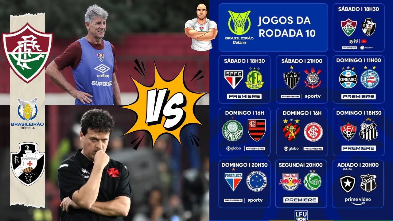 X1 FLUMINENSE X VASCO - PROJEÇÃO DA 10ª RODADA DO BRASILEIRÃO 2025
